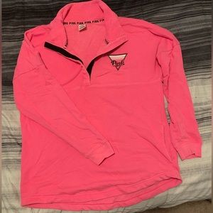 PINK “Quarter-Snap” Sweatshirt, with Pockets. Size Medium- runs big. So soft.